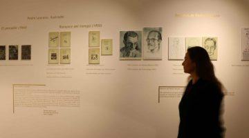 Visitante de la exposición sobre Lezcano en la Casa-Museo Tomás Morales