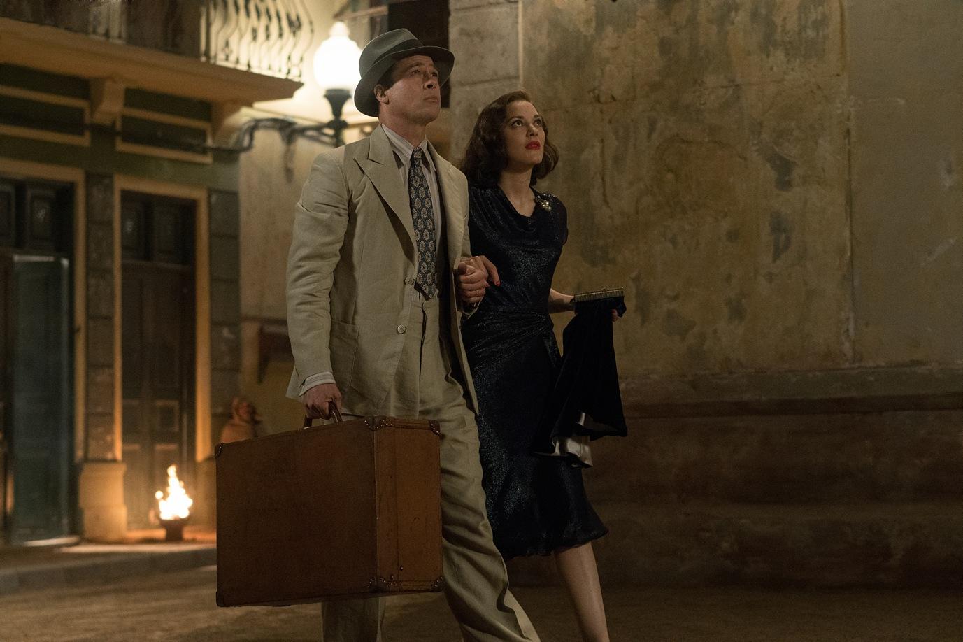 Brad Pitt plays Max Vatan and Marion Cotillard plays Marianne Beausejour in Allied from Paramount Pictures.
