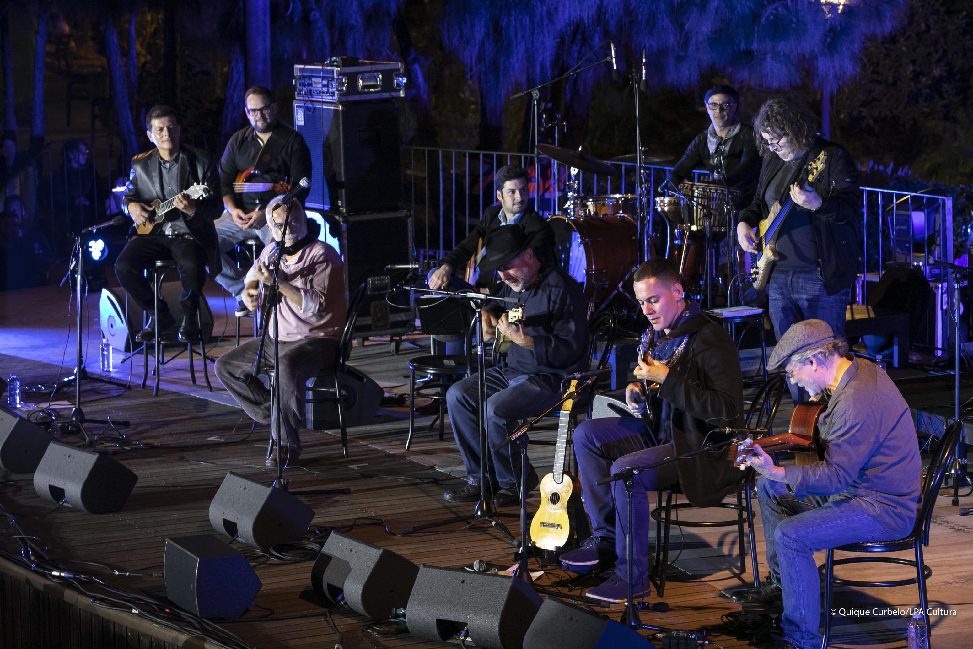 15.12.18. Las Palmas de Gran Canaria. Musicando. "Trasteando", Domingo Rodríguez`El Colorao´, Benito Cabrera, Germán López y Fabiola Socas. Parque Doramas. Foto Quique Curbelo