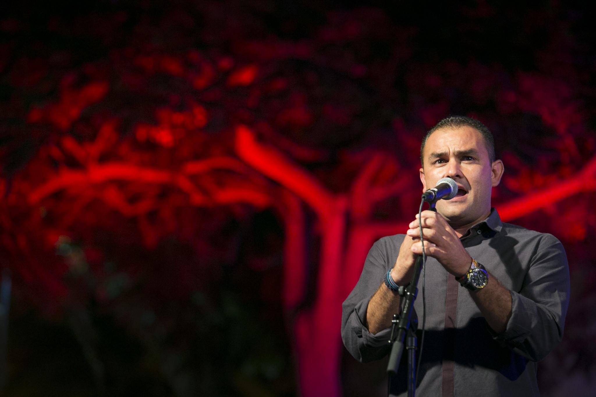 21.10.17. Las Palmas de Gran Canaria. Musicando. "Que suenen las cuerdas", Domingo "El Colorao", Javier Cerpa, Pedro M. Afonso y Yeray Roríguez, en el Pueblo Canario . Foto Quique Curbelo