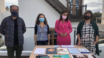 Jurado de la XI edición del concurso de álbum ilustrado de la Biblioteca Insular, Pablo Albo, Arianna Squilloni, Nieves Pérez y Lara Meana