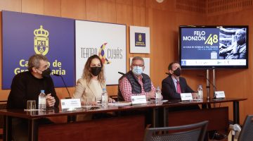 De izq a dcha, Orlando Hernández, Guacimara Medina, Miguel Monzón y Pablo Sabalza, durante la presentación