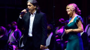 Isabel Padrón y José Manuel Ramos en un instante del concierto sinfónico del pasado año