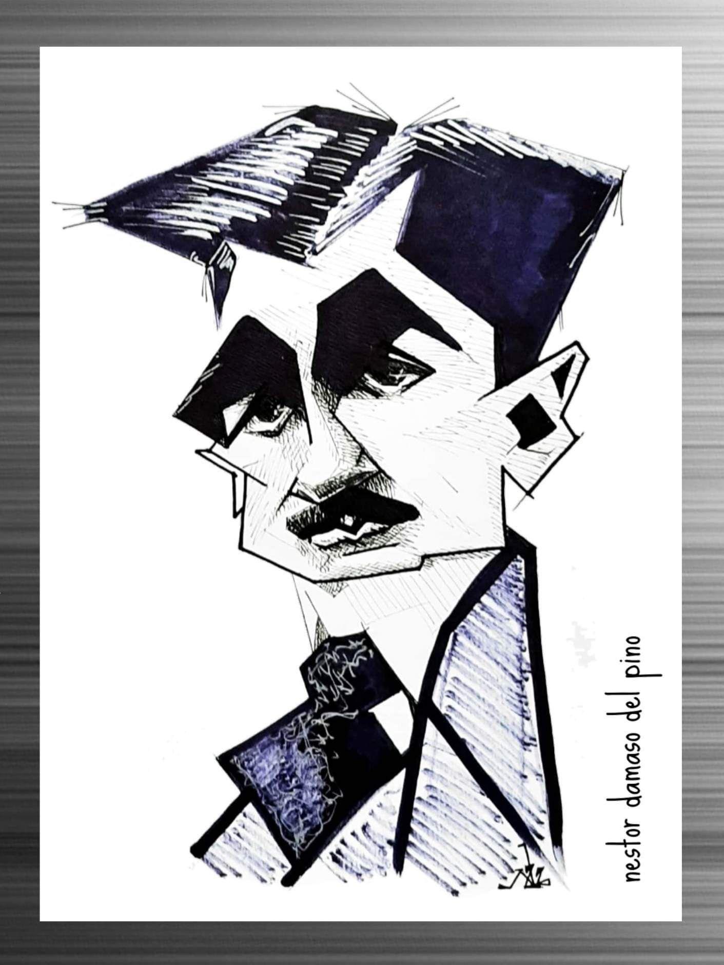 Caricatura de Dámaso del Pino premiada del poeta rumano Urmuz