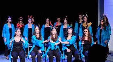 Navidad en la Fundación - Concierto de Navidad con los cantantes Augusto Brito y Beatriz Ramos, acompañados de Mara Jaubert (piano), Mario Engler (violín) y Javier Rodríguez (percusión). Coro de Voces Blancas del Conservatorio Profesional de Música de Tenerife dirigido por Juan Ramón Vinagre y Raquel Díaz al piano. Espacio Cultural de CajaCanarias © Aarón S. Ramos/CajaCanarias